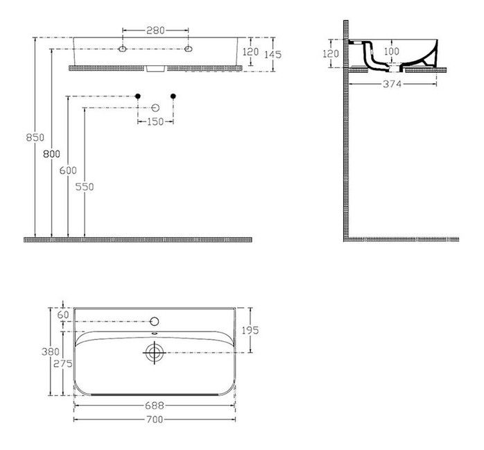 Lavoar Isvea SISTEMA U 70 x 38см white