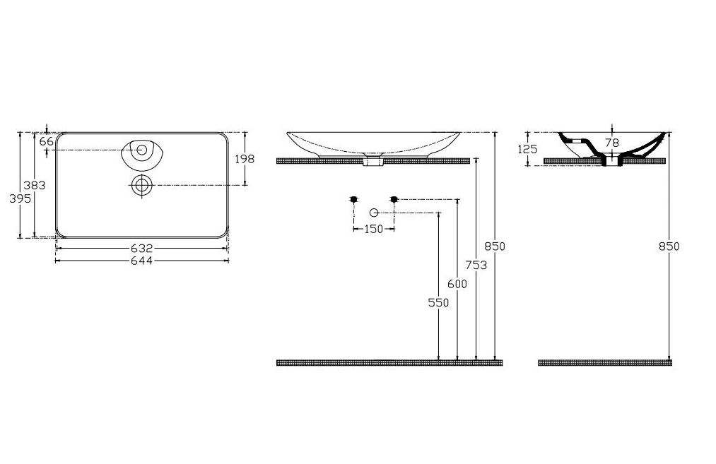 Lavoar Isvea SISTEMA Y 65cm white 10SY50065SV