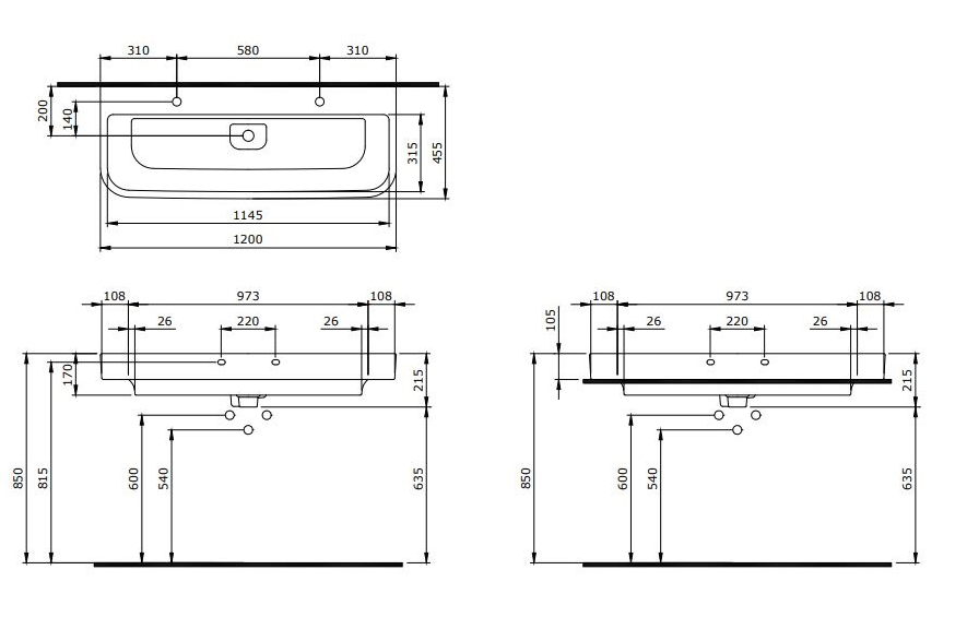 Lavoar Scala Dublu 120cm