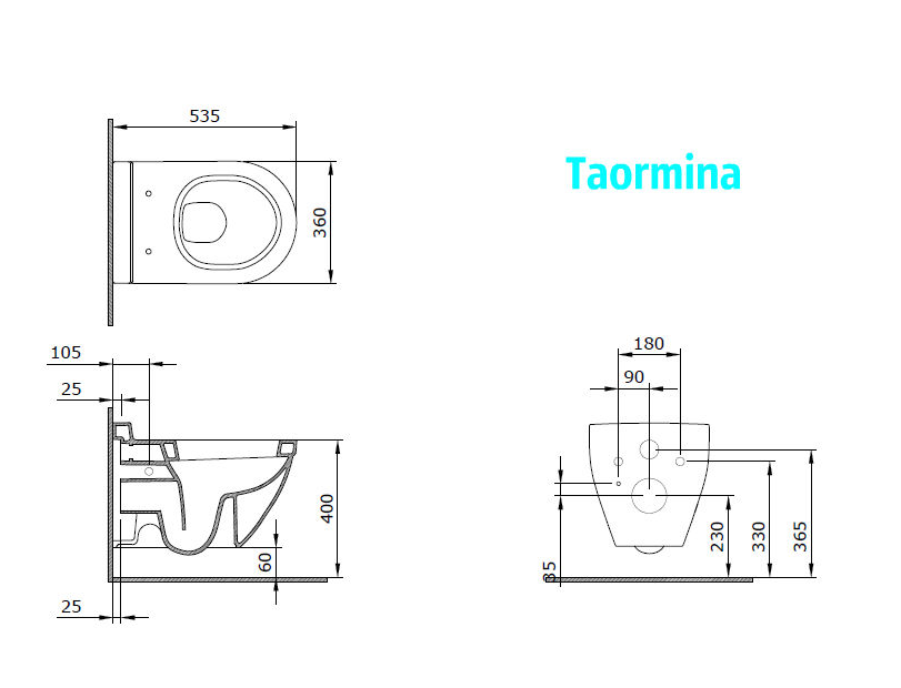 PROMO SET WC TAORMINA cu capac soft close+ Bideu TAORMINA