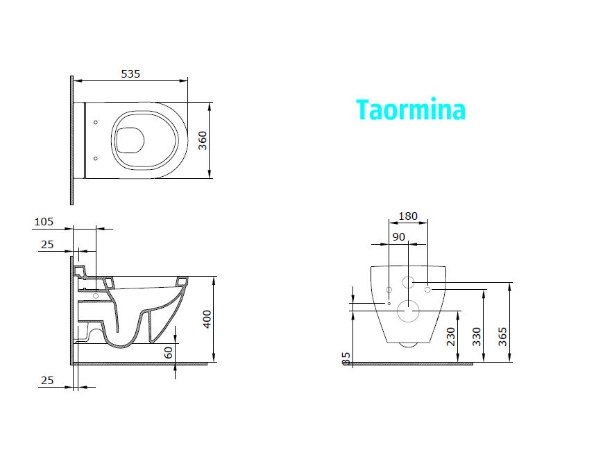 Vas veceu suspendat BOCCHI Taormina ARCH WC cu capac soft close