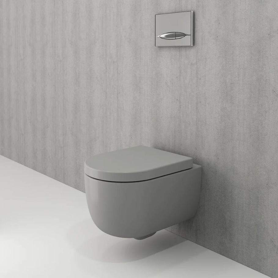 Vas veceu suspendat V Tondo WC Grey Mat cu capac soft close