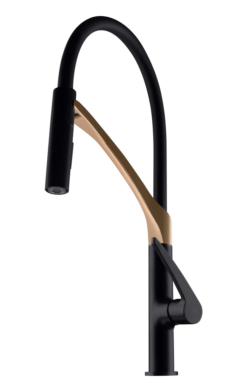 Кухонный смеситель с гибким шлангом магнит Ultima-50 (BK/RG) UL500638