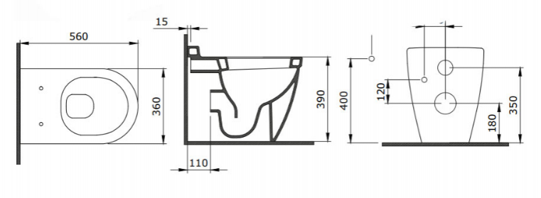 Vas WC pe podea VENEZIA Rimless + Soft close SLIM A0336-001