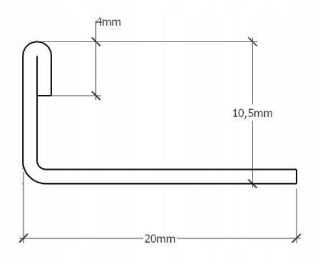 Profil Inox pentru gresie J-10-2700-COPPER-MI 1,05 x 270см