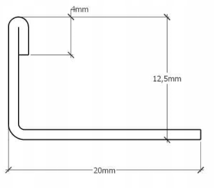 Стальной профиль J-12-2700-COPPER-MI 1,25 x 270см