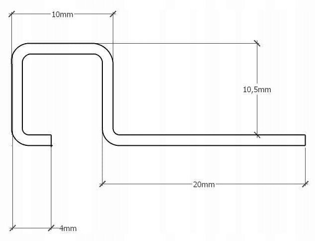 Profil Inox pentru gresie Q-10-2700-BLACK-BR 1,05 x 270cm