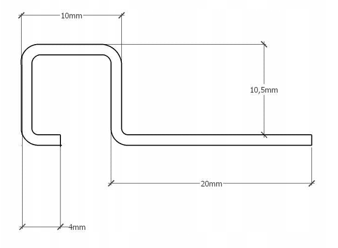 Profil Inox pentru gresie Q-12-2700-BLACK-MI 12,5 x 270cm