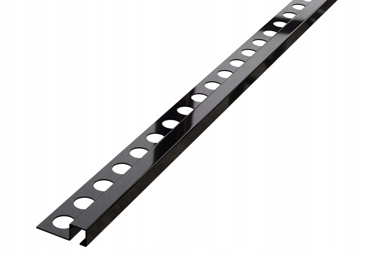 Profil Inox pentru gresie Q-12-2700-BLACK-MI 12,5 x 270cm