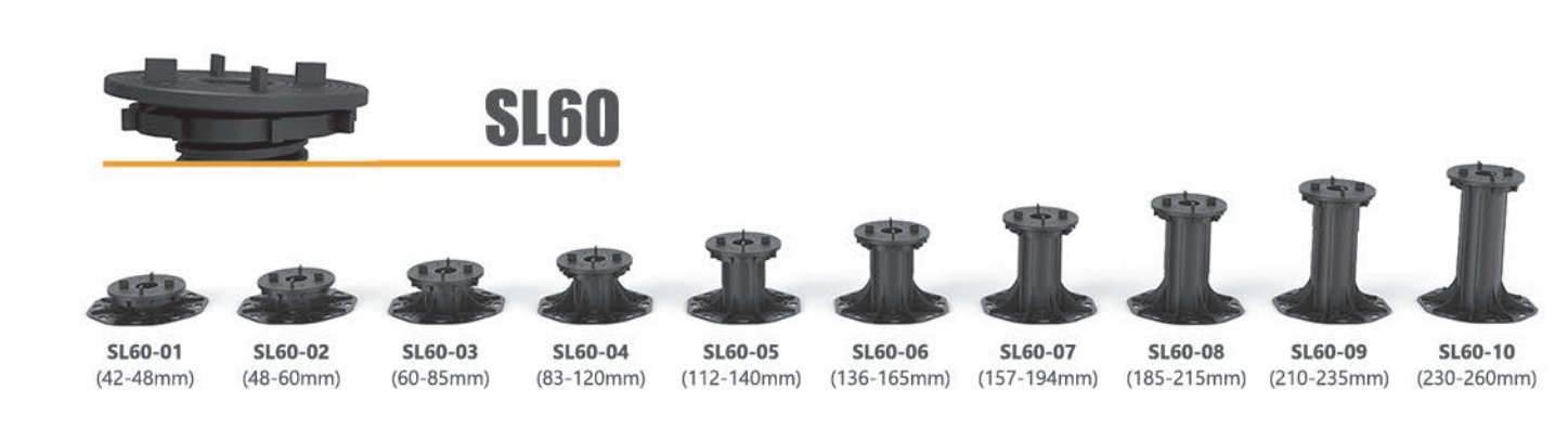 Podeste pentru plăci ceramice, baza cu sistem nivelare SL60-01 (42-48mm)