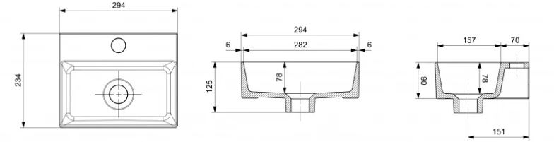 Lavoar Slim Line 29x23cm