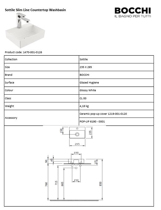 Lavoar Slim Line 29x23cm