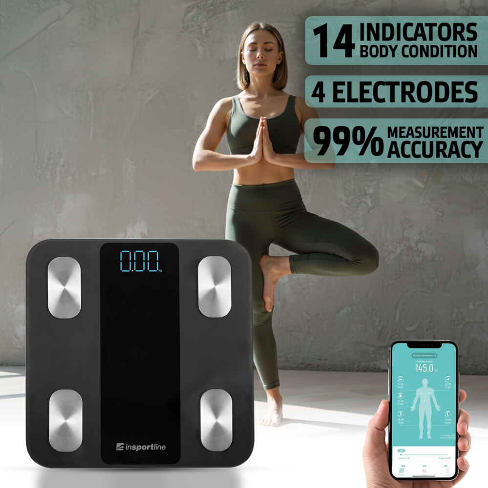 Весы напольные электронные (макс. 180 кг) inSPORTline Syncale 20 30430-1 black (13448)