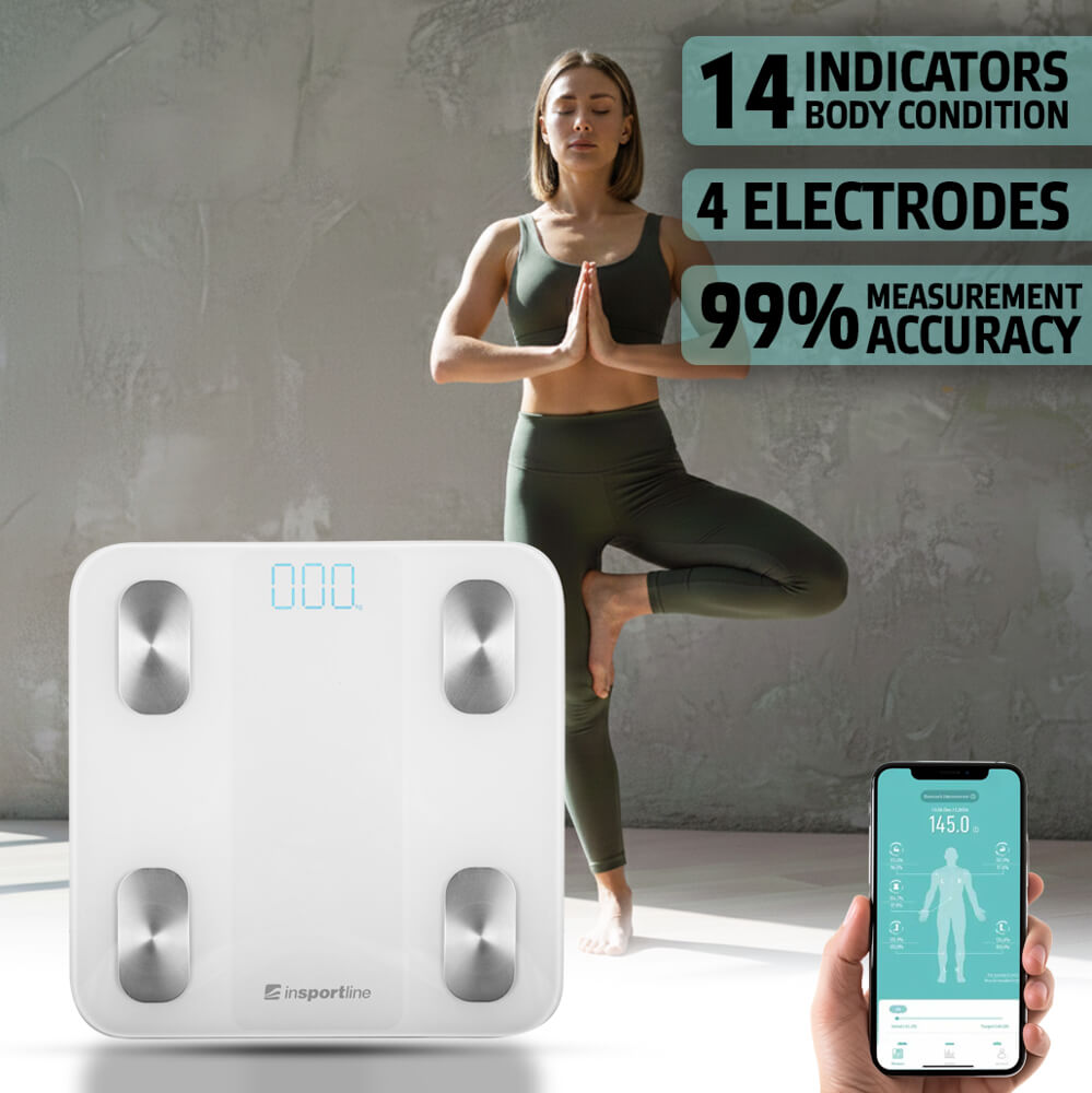 Весы напольные электронные (макс. 180 кг) inSPORTline Syncale 20 30430-2 white (13449)