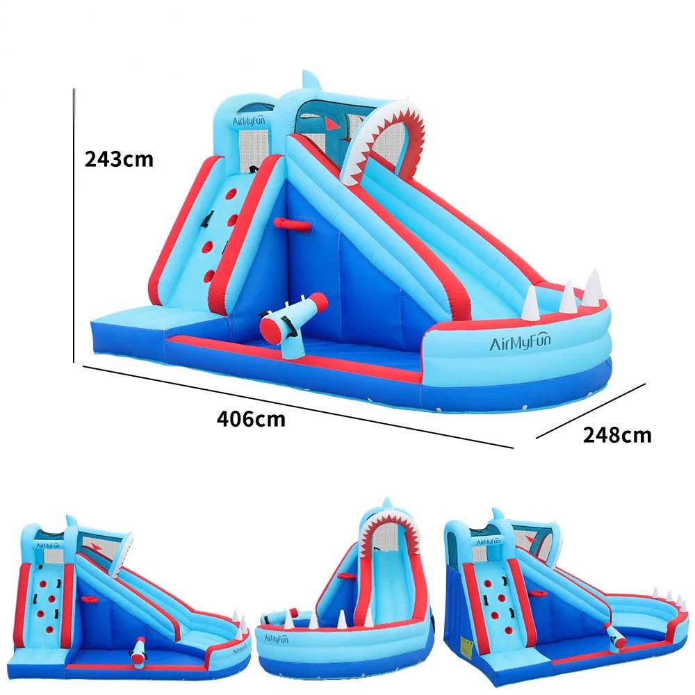 Castel gonflabil (max. 135 kg) AirMyFun Shark inSPORTline IN83046