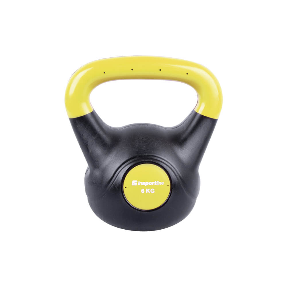 Gantera 6 kg (ciment/vinil) inSPORTline Vin-Bell Dark IN10735 yellow/black