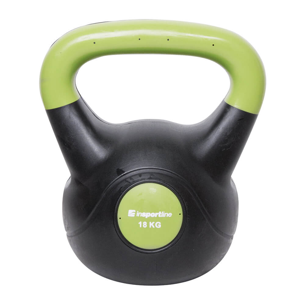 Гиря 18 кг (цемент/винил) inSPORTline Vin-Bell Dark IN10743 green/black