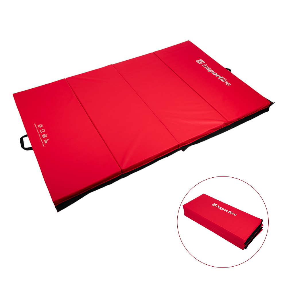 Saltea gimnastica / fitness pliabila 200x120x5 cm inSPORTline Kvadfold 26545-2 red (13381)