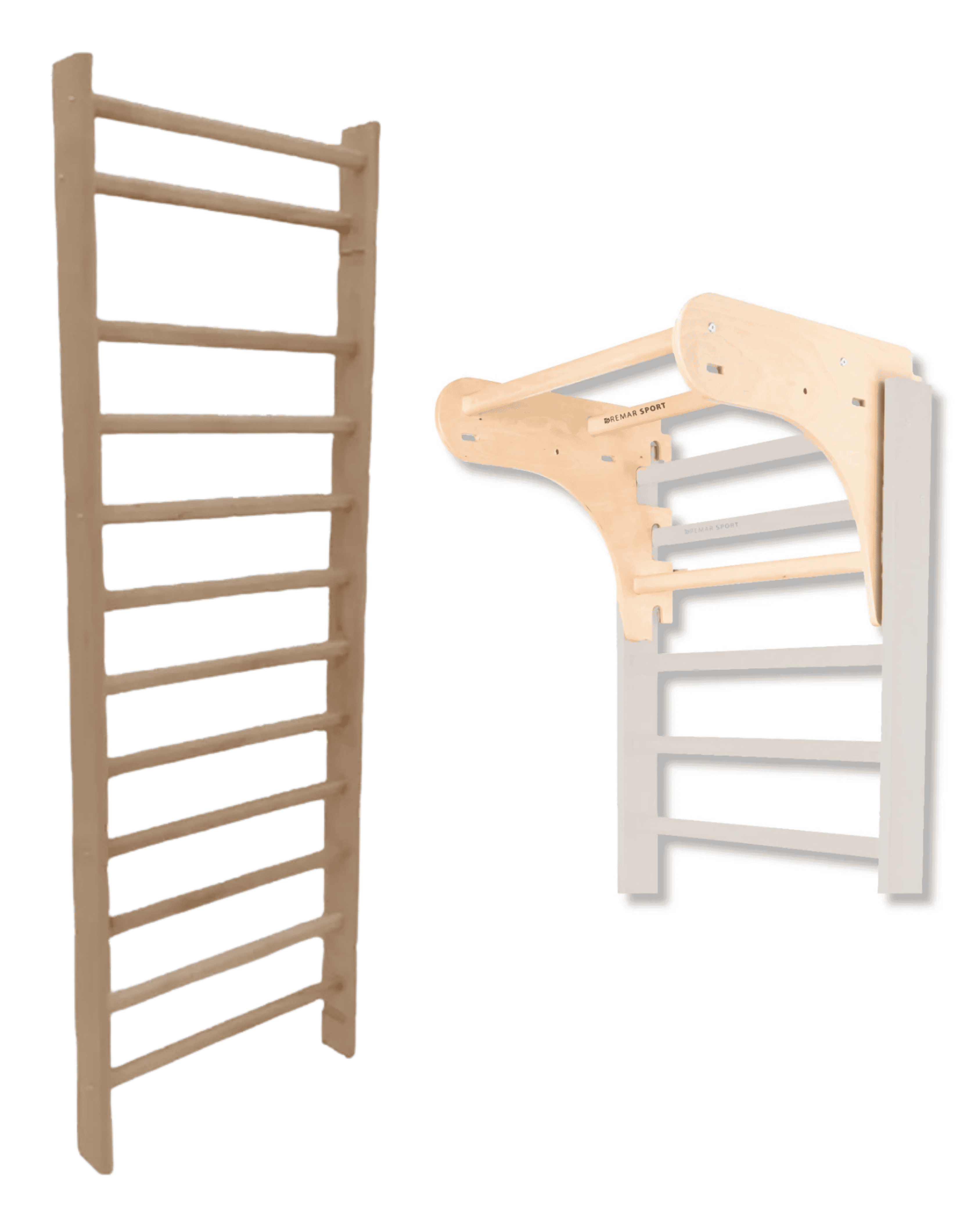 Шведская стенка (макс. 130 кг, 240x80 см, 12 перекладин) + турник (макс. 100 кг, l=80 см) Standart DR (13511 + 13516)