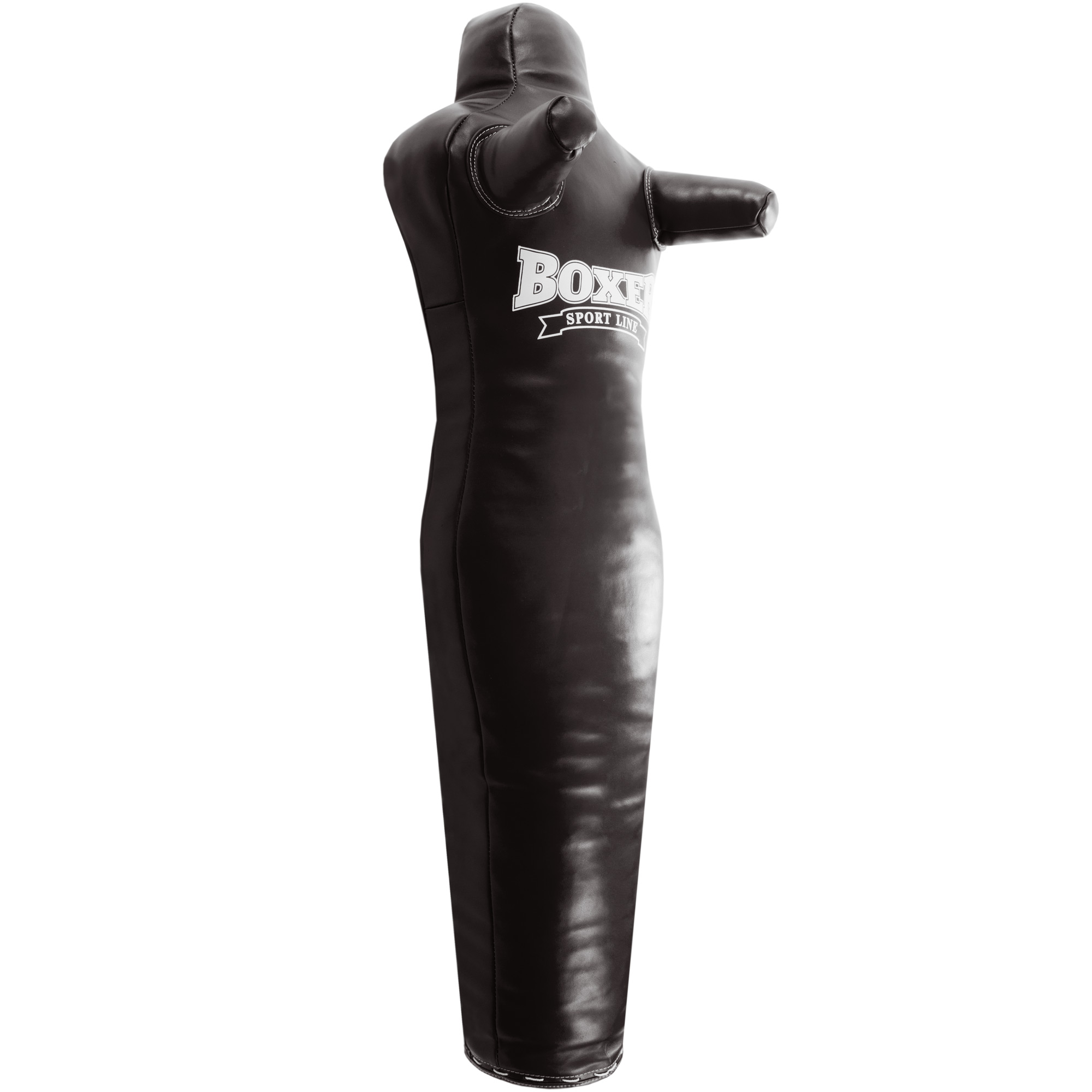 Manechin de lupta din piele cu 1 picior h=1.5 m 1020-01 black (11587)