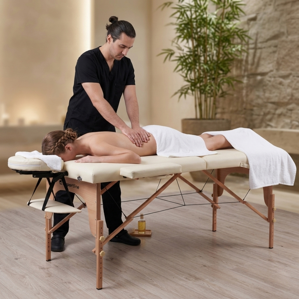 Массажный стол деревянный (макс. 250 кг) inSPORTline Orashi IN30700-2 cream