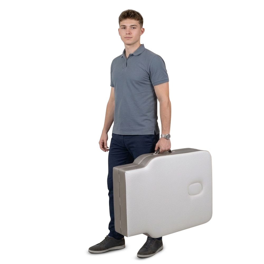 Массажный стол алюминиевый (макс. 250 кг) inSPORTline Kiyora IN30704-1 white grey