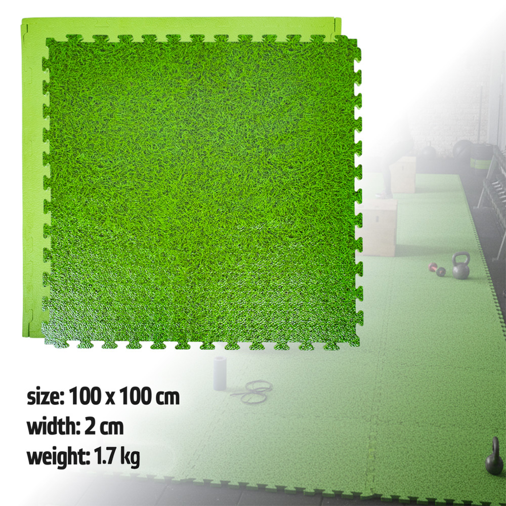Covor de protectie 100x100x2 cm inSPORTline Zemalpro IN30776-1 grass