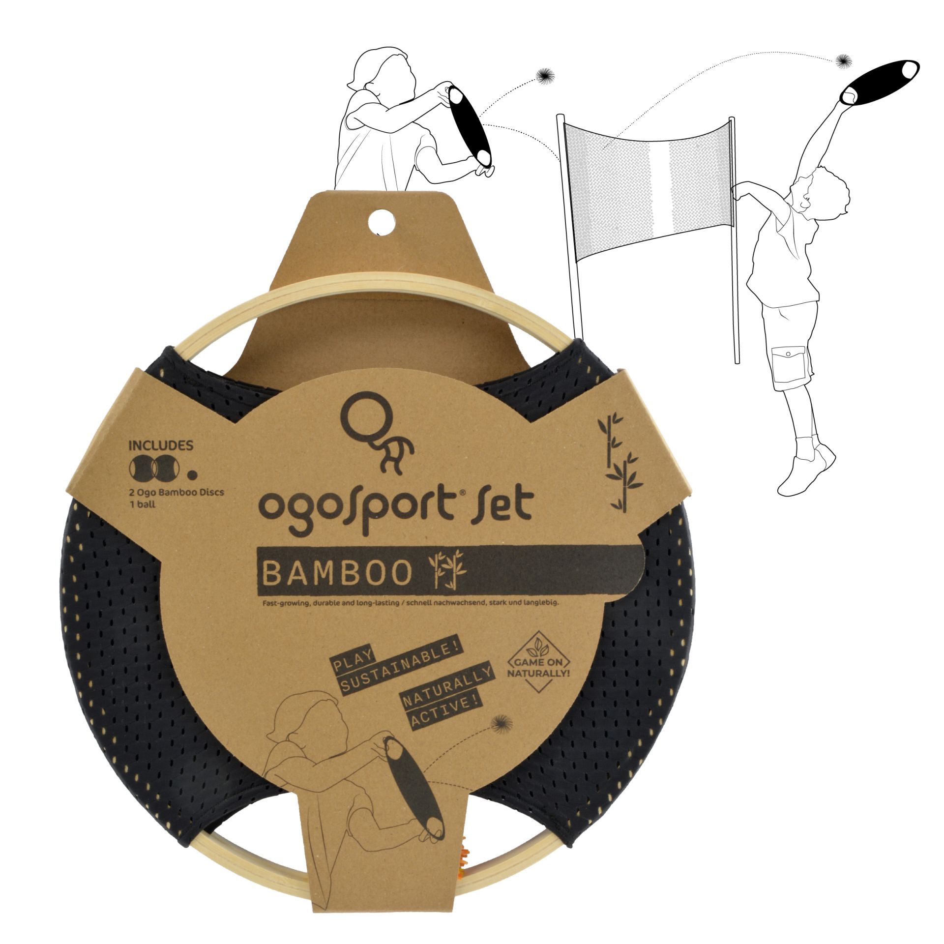 Игра "OgoSport Set Bamboo" (2 диска + 1 мячик) d=30 см Donic Schildkrot 970196 (13828)