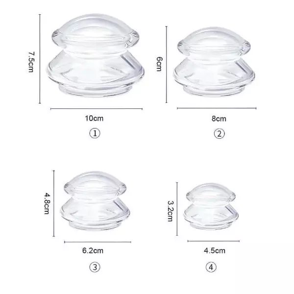 Набор силиконовых баночек для массажа (4 шт.) 100737 (12366)