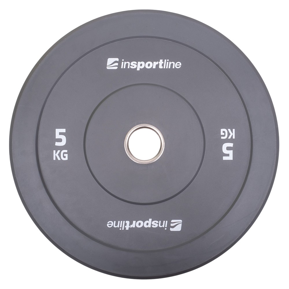 Диск олимпийский прорезиненный 5 кг, d=50 мм inSPORTline Bumper Plate Go 31395 (14309)