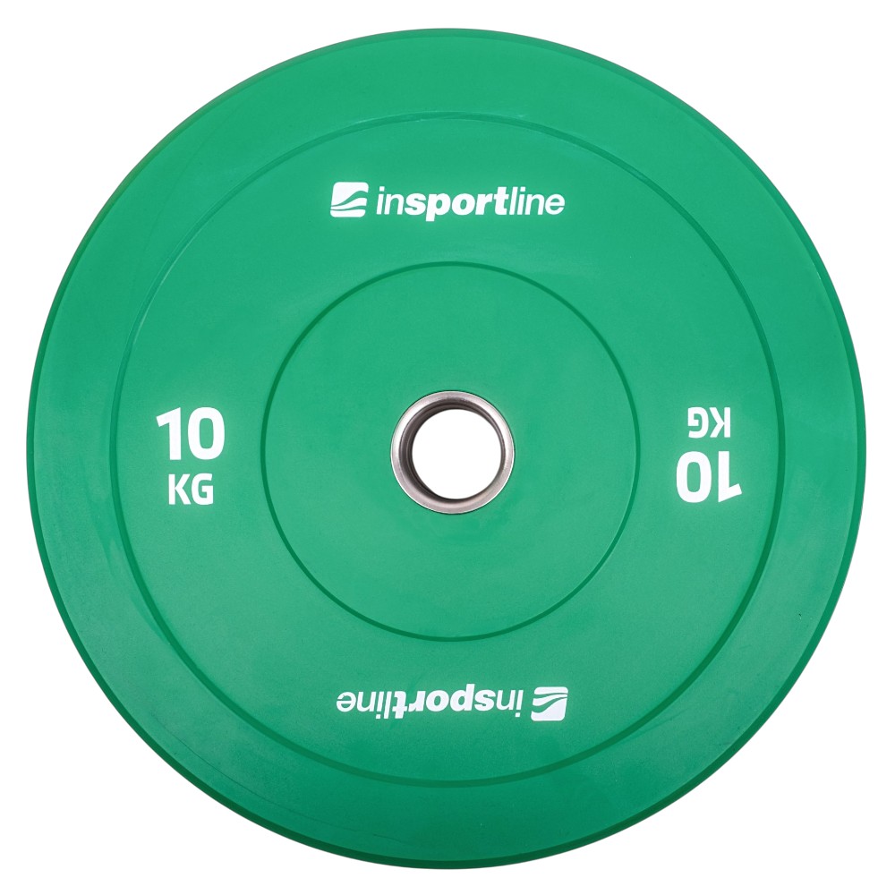 Диск олимпийский прорезиненный 10 кг, d=50 мм inSPORTline Bumper Plate Go 31396 (14310)