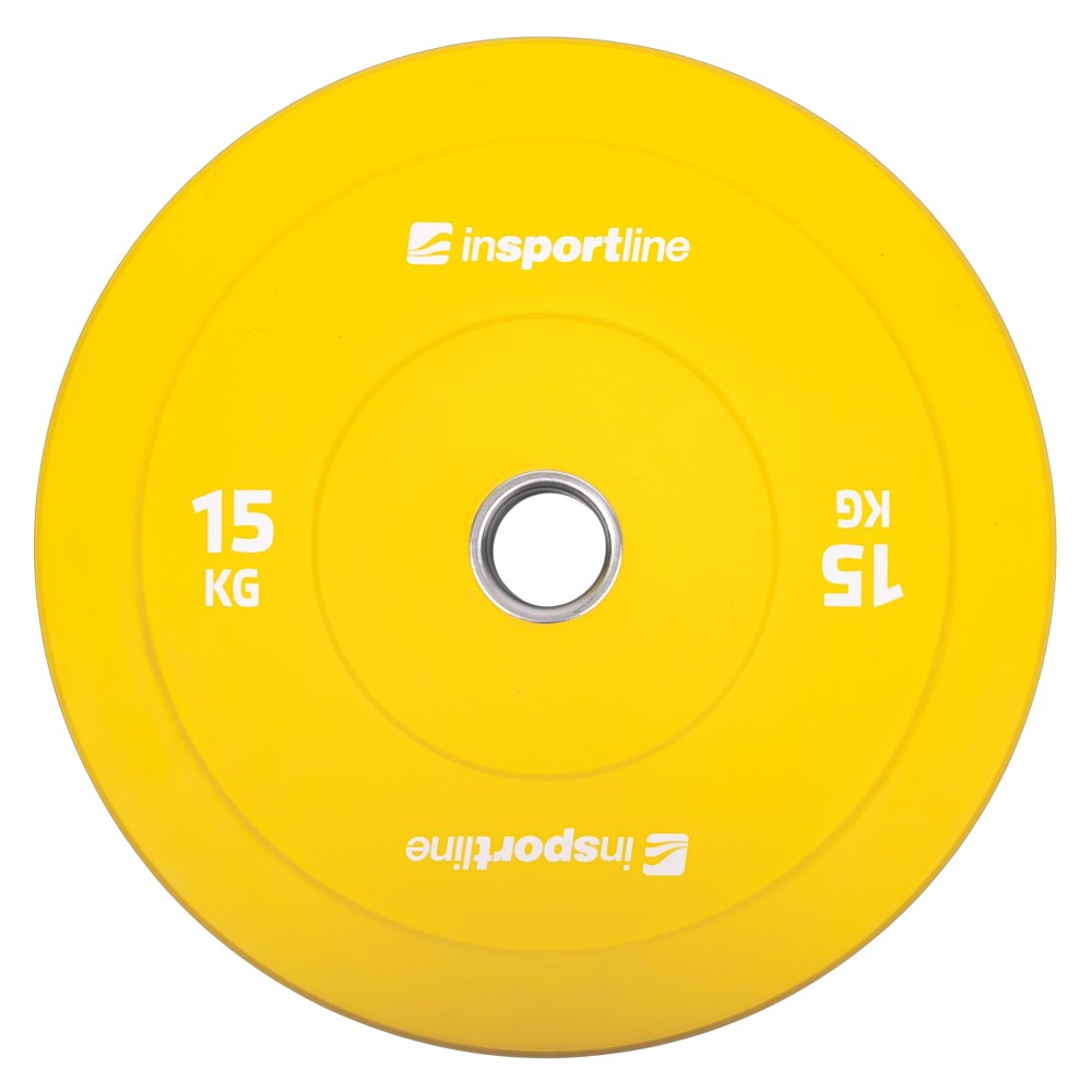 Диск олимпийский прорезиненный 15 кг, d=50 мм inSPORTline Bumper Plate Go 31397 (14311)