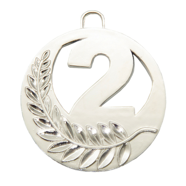 Medalie din argint pt loc 2, universal d=5 cm Frunza 2113-2S (14228)