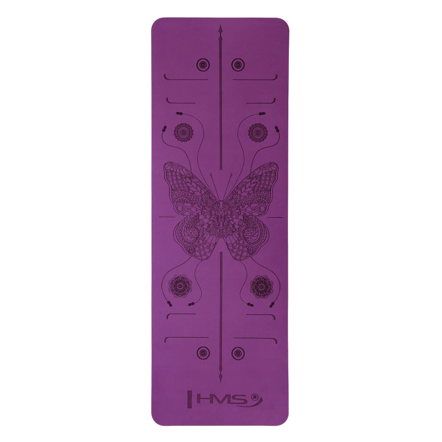 Коврик для йоги 182х61х0.8 см, TPE HMS YM10 17-44-221 violet (14204)
