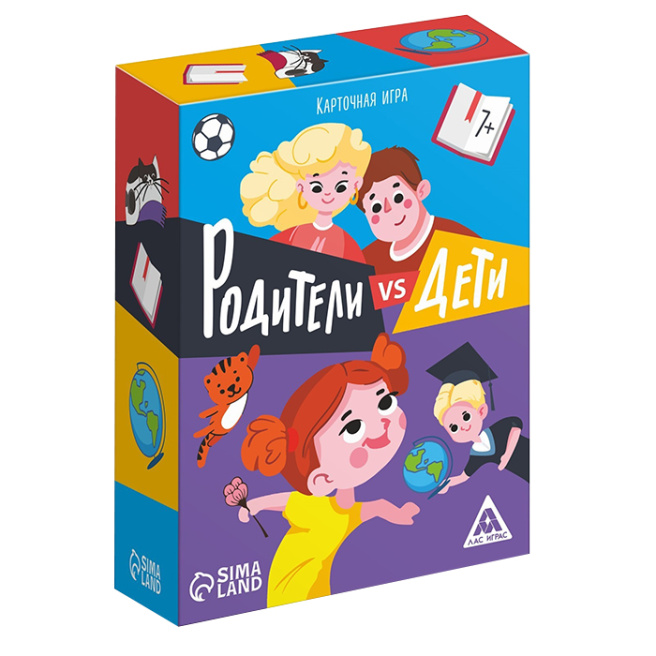 Настольная игра "Родители VS Дети", 100 карт, 7+ (RU) 4027336 (12708)