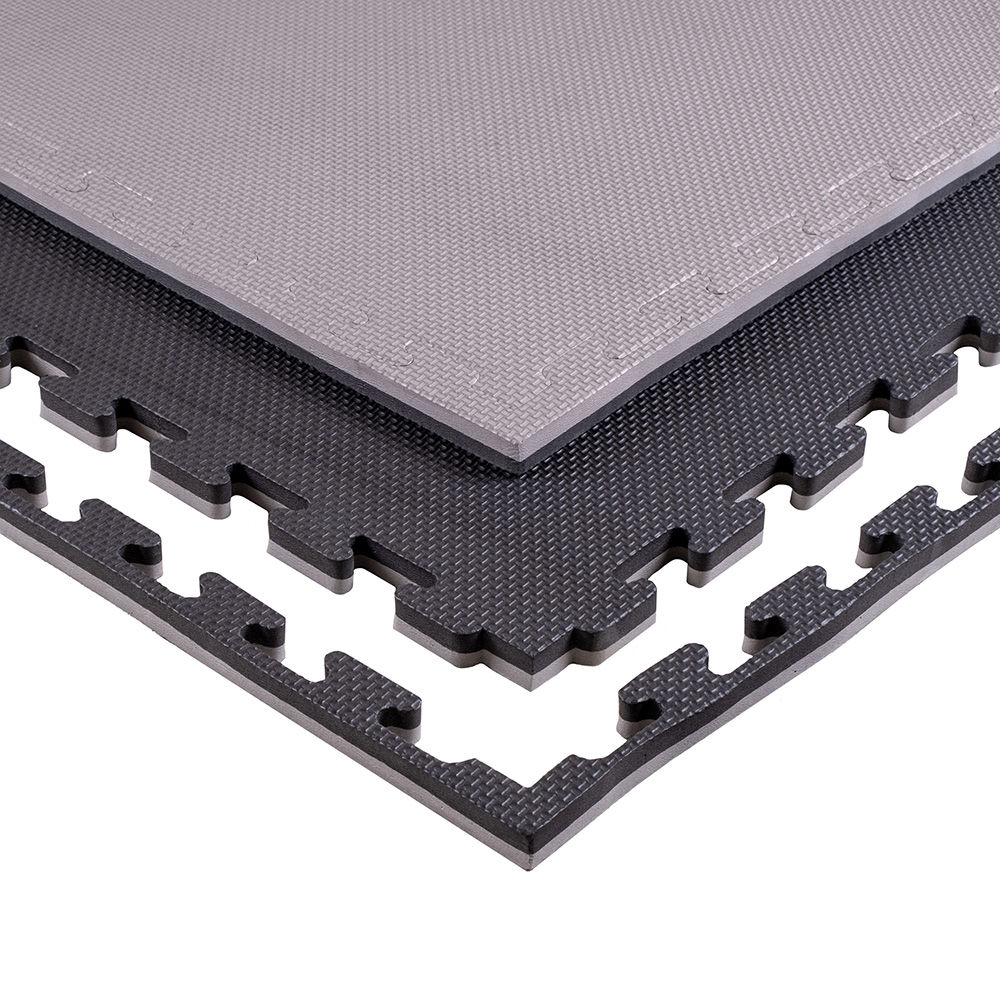 DIN 14/02 Tatami mat Eva Puzzle 1x1 m, 2 cm, 80 kg/m3 inSPORTline Sazegul 25874-1/3 black-grey (10246)