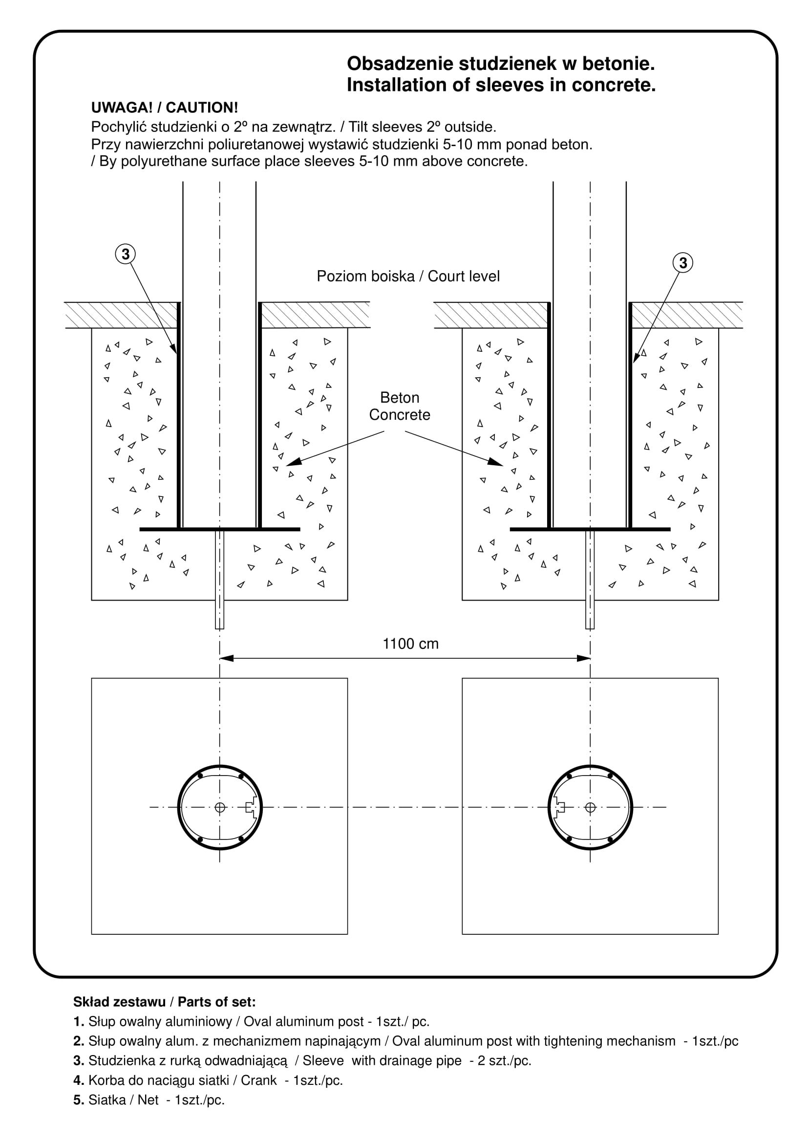 Stilpuri volei din aluminiu cu pahare 855-100 (8691)