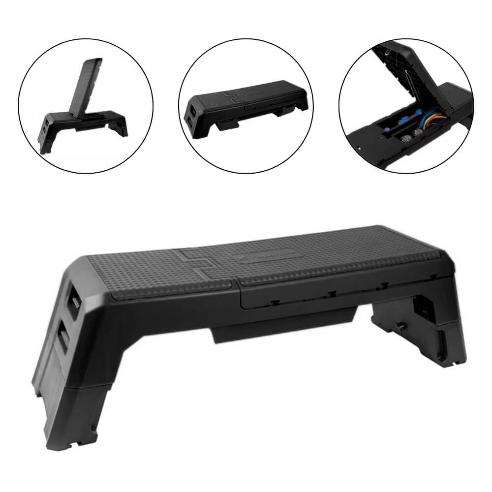 Step aerobic + banca regabila (max. 150 kg) inSPORTline AeroBench 25787-2 black (10221)