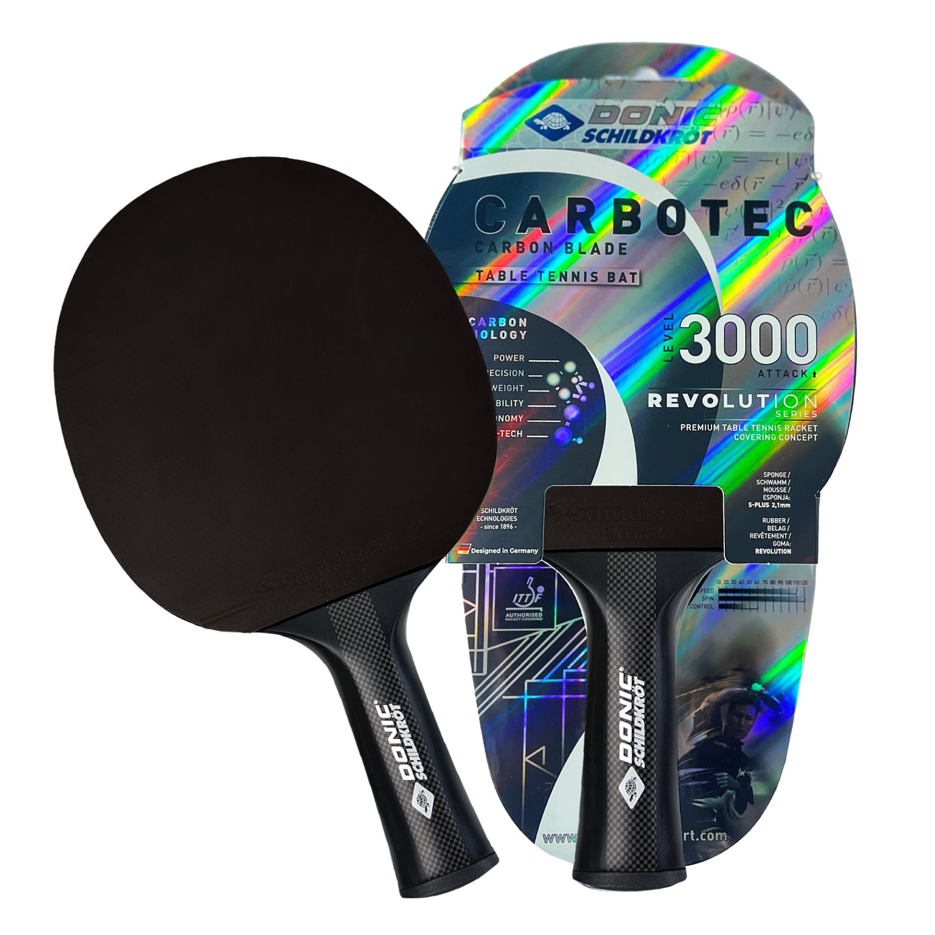 Paleta tenis de masa 2.1 mm, level 3000 Donic Schildkrot CarboTec 758220 (4681)