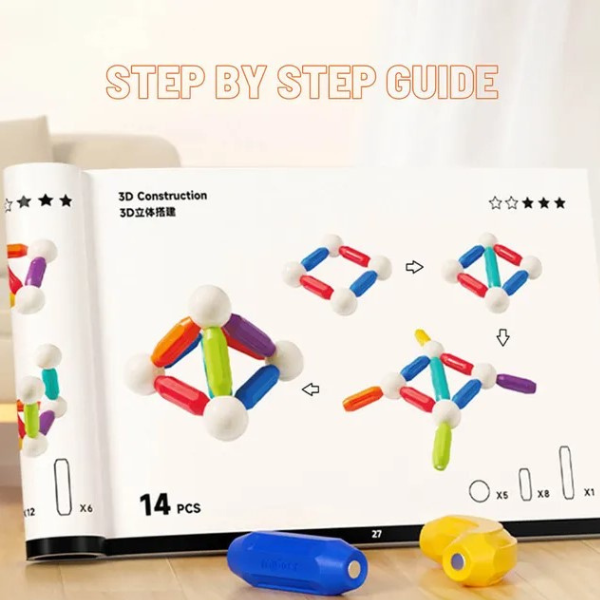 Магнитный конструктор "Радужные цилиндры" (100 шт.) 1170 (10483)