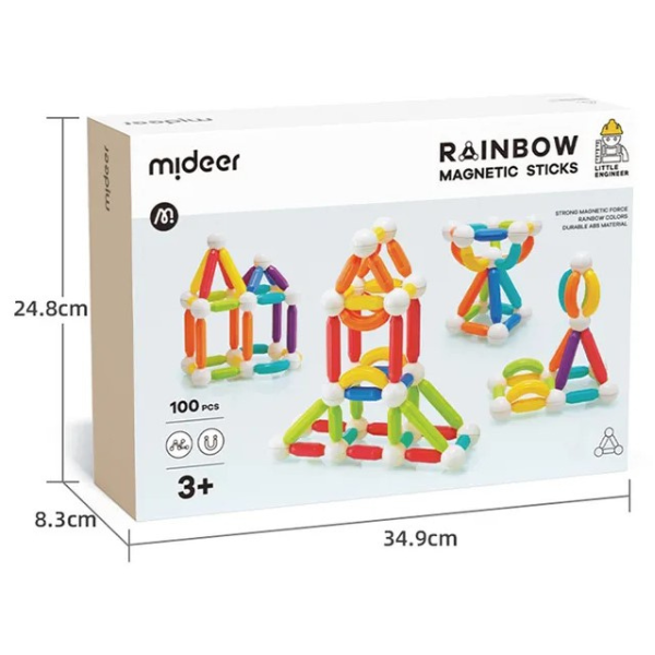 Магнитный конструктор "Радужные цилиндры" (100 шт.) 1170 (10483)