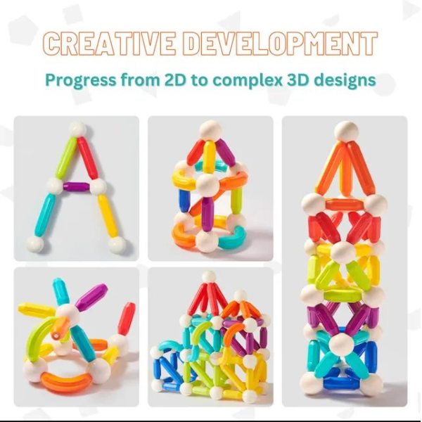 Магнитный конструктор "Радужные цилиндры" (100 шт.) 1170 (10483)