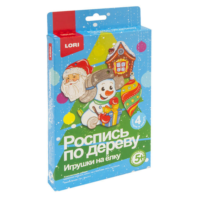 Роспись по дереву "Игрушки на елку" (4 шт.) 013 (7783)