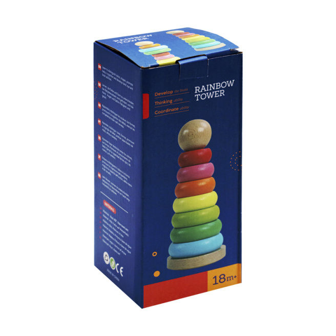 Piramida din lemn "Curcubeu", 7 cercuri 170012 (11164)