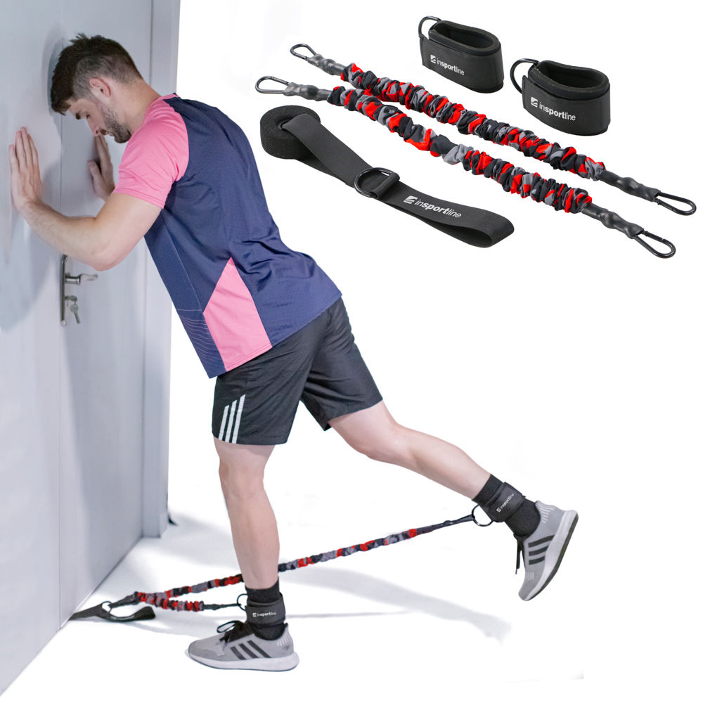 Banda de rezistenta 16 kg + curele glezna + fixator usa inSPORTline Striker Door 24168 (10801)