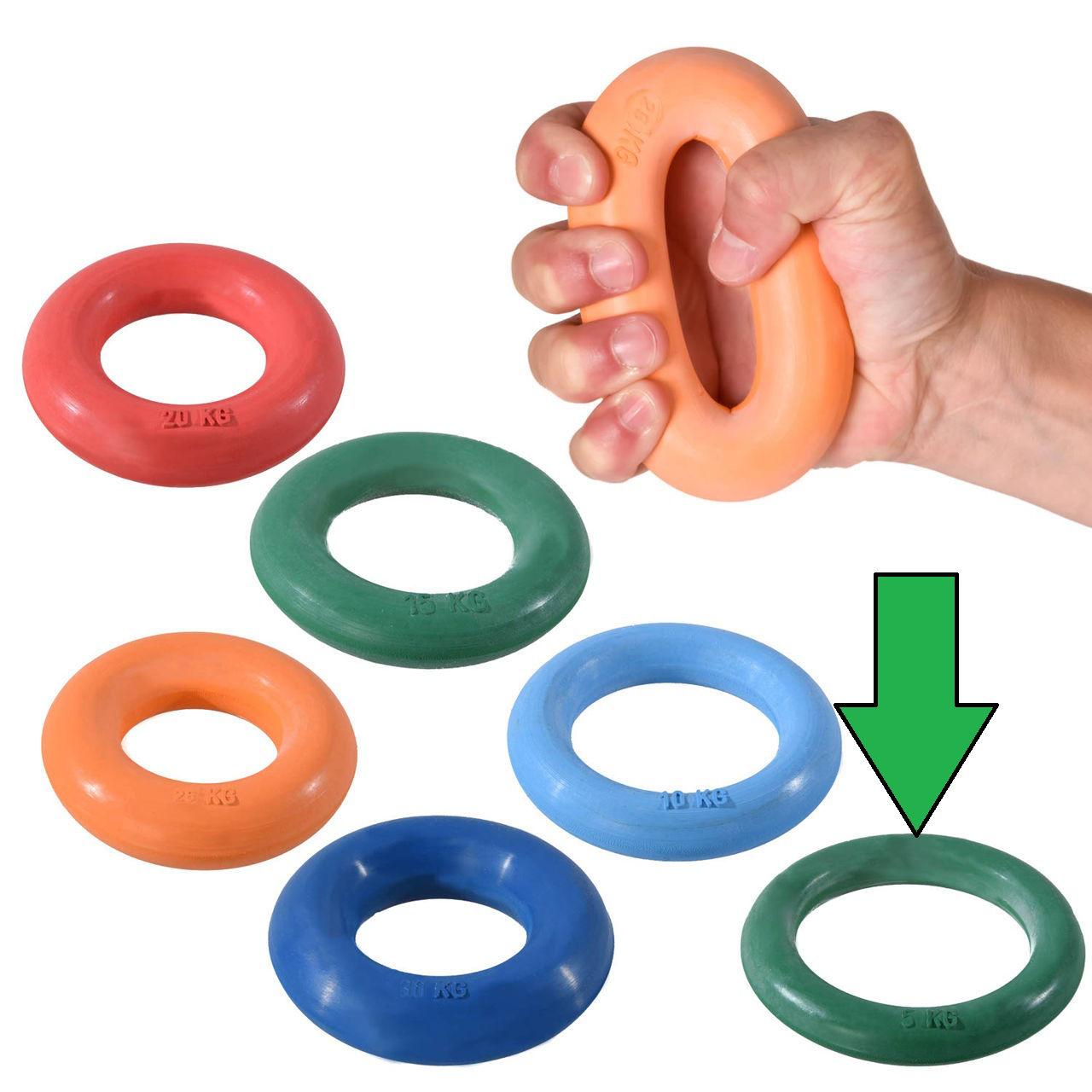 Expander 5 kg, d=9 cm Dittmann PRO DLRH5G, green (7945)