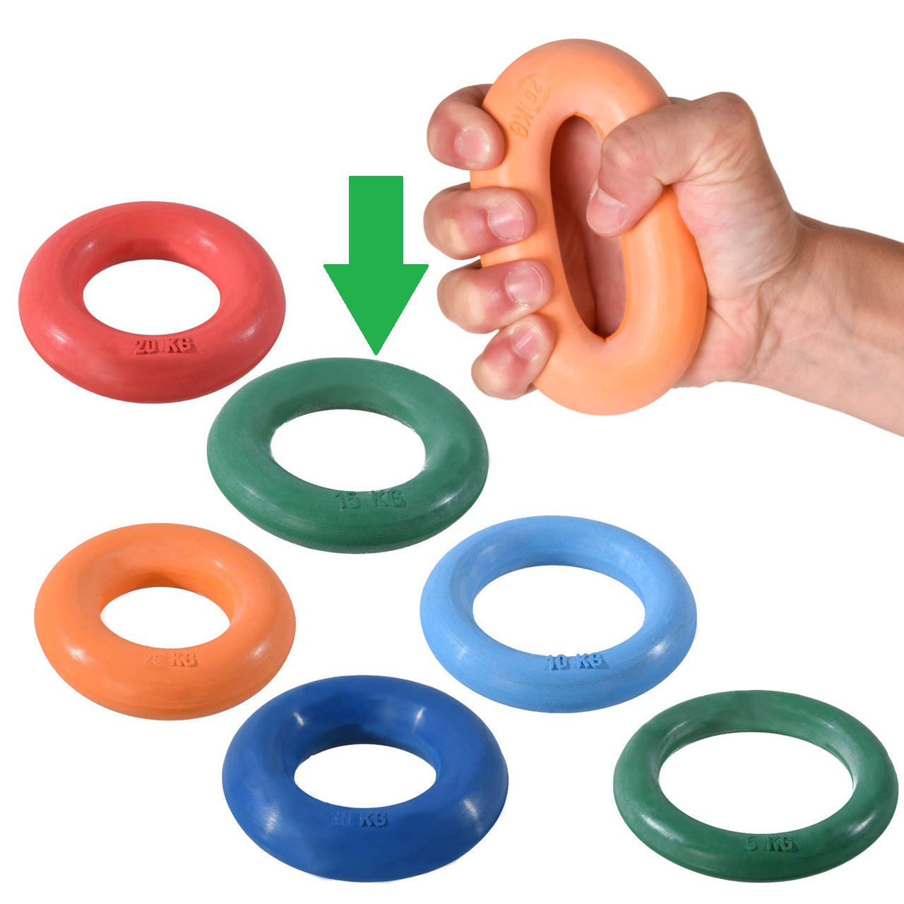 Эспандер 15 кг, d=9 см Dittmann PRO DLRH15G, green (7947)