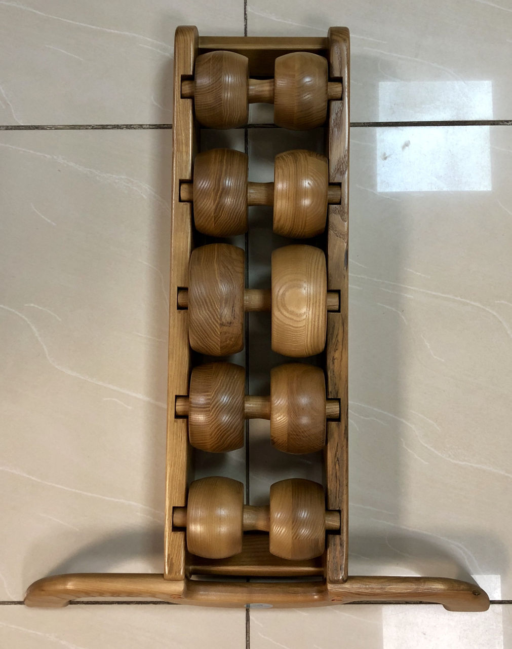 Aparat masaj pentru spate din frasin (max. 200 kg), 5 role Tremass Doctor (6778)