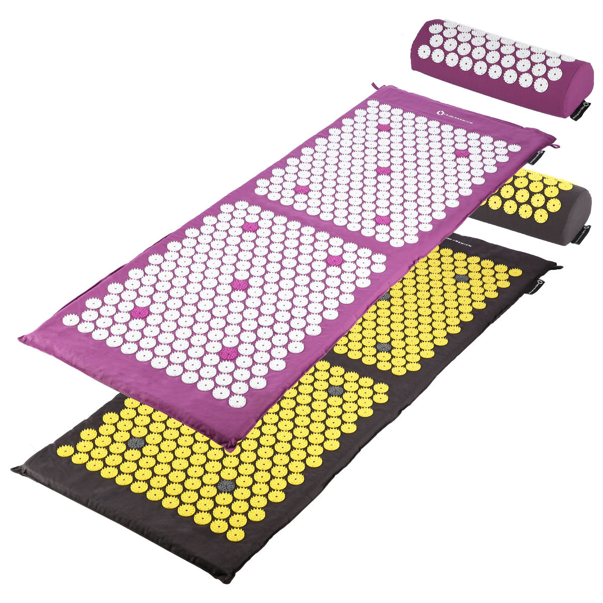 Saltea acupunctura 125x48 cm + perna HMS AKM03 17-44-306 black / yellow (4143)