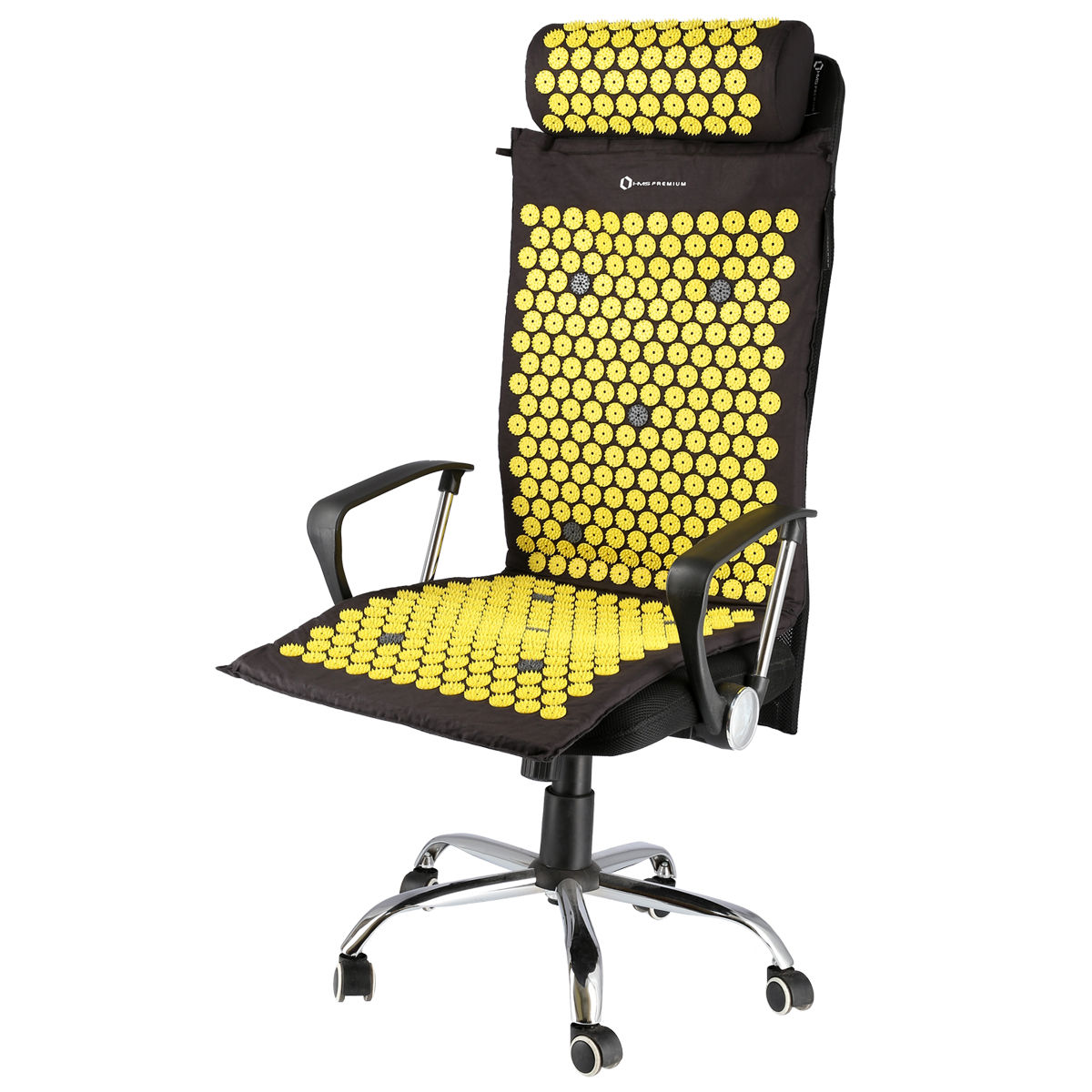 Saltea acupunctura 125x48 cm + perna HMS AKM03 17-44-306 black / yellow (4143)